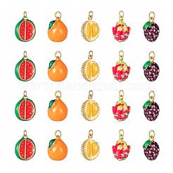 10Pcs 5 Style Fruit Theme Brass Enamel Pendants&nbsp;KK-LS0001-32