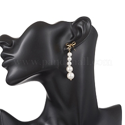 Shell Pearl Bowknot with Round Tassel Stud Earrings&nbsp;EJEW-JE06849