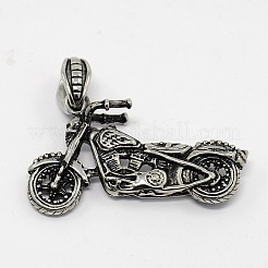 Retro Men's 304 Stainless Steel Mini 3D Motorcryle Pendants&nbsp;STAS-O044-95