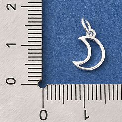 925 Sterling Silver Moon Outline Charms&nbsp;STER-G043-02B-S