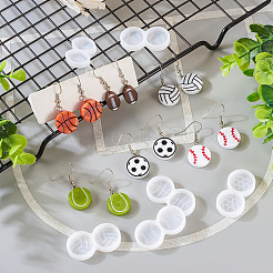6Pcs 6 Style Sports Ball Cabochon DIY Silicone Molds&nbsp;DIY-TA0005-68