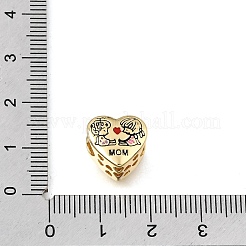 Mother's Day Brass Enamel Beads&nbsp;KK-E802-14G-A