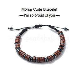 3Pcs 3 Style Morse Code Stackable Bracelets Set&nbsp;BJEW-JB08838-01