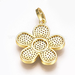 Brass Micro Pave Cubic Zirconia Pendants&nbsp;ZIRC-T004-17G