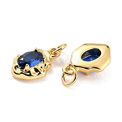 Brass Micro Pave Cubic Zirconia Pendant&nbsp;ZIRC-P089-19G-D
