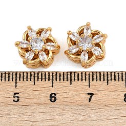 Brass Micro Pave Cubic Zirconia Beads&nbsp;KK-F910-08G-01