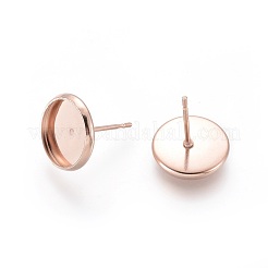 304 Stainless Steel Stud Earring Settings&nbsp;STAS-K131-C-01RG
