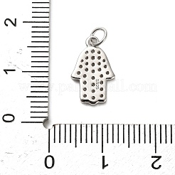 925 Sterling Silver Micro Pave Clear Cubic Zirconia Hamsa Hand Pendants&nbsp;STER-U009-05P