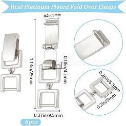 6Pcs Brass Fold Over Clasps&nbsp;KK-BBC0014-97P