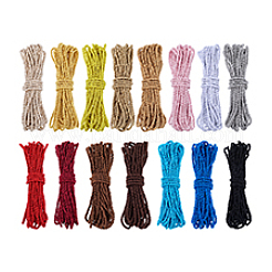 15 Bundles 15 Colors Round Polyester Twisted Cord&nbsp;WCOR-PH0001-05