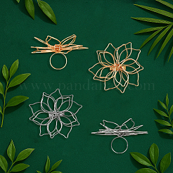 4Pcs 2 Colors Alloy Finger Rings&nbsp;RJEW-HY0001-13