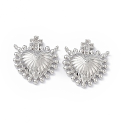 Rack Plating Eco-Friendly Brass Cubic Zirconia 2-Loop Pendants&nbsp;KK-B065-22P