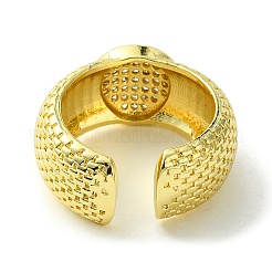 Brass Micro Pave Cubic Zirconia Open Cuff Rings&nbsp;RJEW-K256-37G