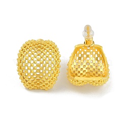 Hollow Camber Brass Stud Earrings&nbsp;EJEW-Q391-21G-02