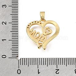 Brass Micro Pave Clear Cubic Zirconia Pendants&nbsp;KK-C263-24A-G