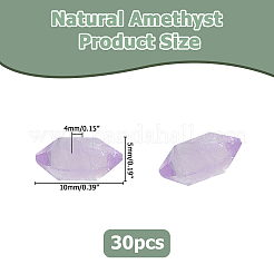 30Pcs Natural Amethyst Double Terminated Points No Hole Healing Stone&nbsp;G-HS0001-15