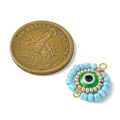 Resin with Glass Seed Beaded Connector Charms&nbsp;PALLOY-MZ00302-01