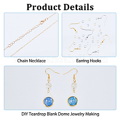 DIY Blank Dome Brass & Iron Earring & Necklace Making Kits&nbsp;DIY-HS0001-05A