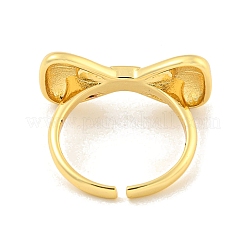 Brass Bowknot Open Cuff Ring for Women&nbsp;RJEW-M173-05G