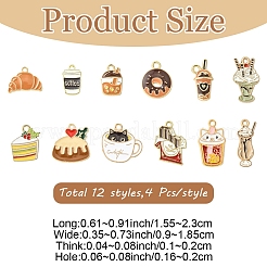 48Pcs 12 Styles Eco-Friendly Zinc Alloy Pendants&nbsp;ENAM-YW0009-91