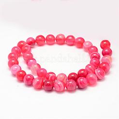Natural Striped Agate/Banded Agate Bead Strands&nbsp;G-K155-B-8mm-09