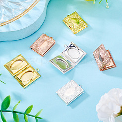 6Pcs 3 Colors Brass Locket Pendants&nbsp;KK-TA0001-98