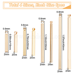24Pcs 4 Size Brass Bar Pendants&nbsp;KK-CN0001-66