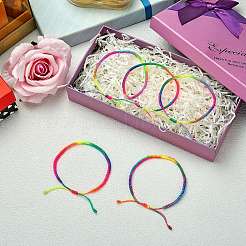 5Pcs 5 Color Braided Nylon Thread Cord Bracelets Set&nbsp;BJEW-SW00049-05
