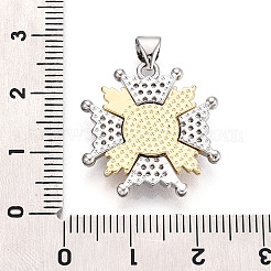 Brass Micro Pave Clear Cubic Zirconia Pendants&nbsp;KK-T080-05A