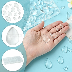 80Pcs 4 Styles Transparent Teardrop Glass Cabochons&nbsp;GGLA-FS0001-08