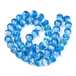 Handmade Luminous Transparent Lampwork Beads Strands&nbsp;LAMP-T017-04E