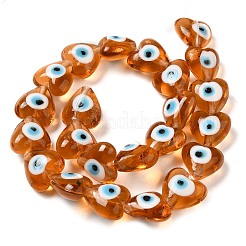 Heart Evil Eye Lampwork Bead Strands&nbsp;LAMP-R119-07