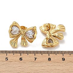 Bowknot 304 Stainless Steel Glass Stud Earrings&nbsp;LS-EJEW-M105-02G