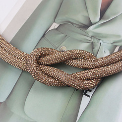 Alloy Full Rhinestone Knot Chain Belts for Dress&nbsp;FS-WG49D1E-01