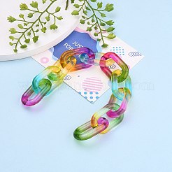 Handmade Two Tone Transparent Acrylic Cable Chains&nbsp;AJEW-JB00840-05