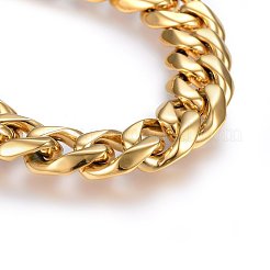 304 Stainless Steel Curb Chain Bracelets&nbsp;BJEW-E346-03G