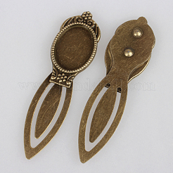 Antique Bronze Iron Bookmark Cabochon Settings&nbsp;X-PALLOY-N0084-01AB-NF