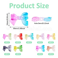 36Pcs 9 Colors Transparent Acrylic Beads&nbsp;OACR-TA0004-03