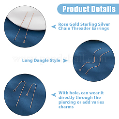 2 Pairs Sterling Silver Stud Earring Finding&nbsp;STER-HS0001-10RG