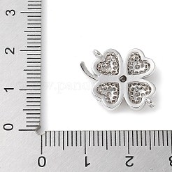 Brass Micro Pave Clear Cubic Zirconia Connector Charms&nbsp;KK-C086-04P