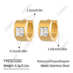 304 Stainless Steel Cubic Zirconia Hoop Earrings&nbsp;CN2977