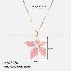 304 Stainless Steel Enamel Flower Pendant Necklaces for Women&nbsp;WG42951-03