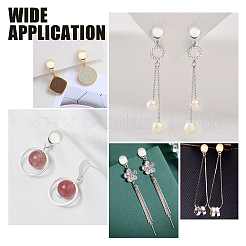 40Pcs 2 Colors 201 Stainless Steel Stud Earring Findings&nbsp;STAS-DC0011-35