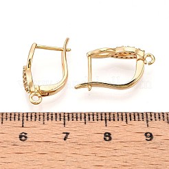 Brass Micro Pave Cubic Zirconia Hoop Earring Finding&nbsp;KK-N261-36G