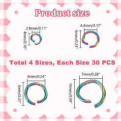 120Pcs 4 Styles 304 Stainless Steel Open Jump Rings&nbsp;STAS-GA0001-63