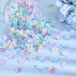 300Pcs 10 Colors Painted Acrylic Bead Caps&nbsp;OACR-ME0001-16