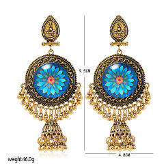 Alloy & Synthetic Turquoise & Glass Pendant Necklaces & Stud Dangle Earrings Sets&nbsp;FS-WG92AEE-01