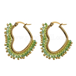 Glass Seed Hoop Earrings for Women&nbsp;EJEW-MZ00797-02