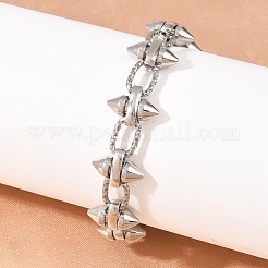 Punk 304 Stainless Steel Spiked Link Chain Bracelets for Women&nbsp;SA-H001-21P