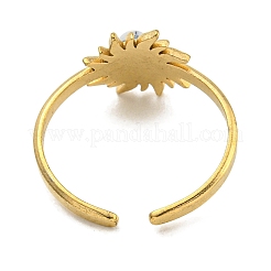 Ion Plating(IP) 304 Stainless Steel Synthetic Turquoise Cuff Rings&nbsp;G-Z056-01G-05